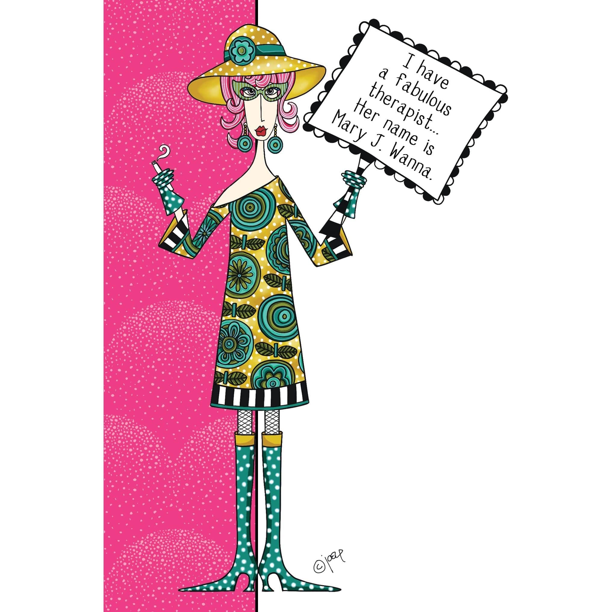 Colorful Mary J. Wanna birthday card from Pictura featuring vibrant illustrations and playful typography for everyday occasions.